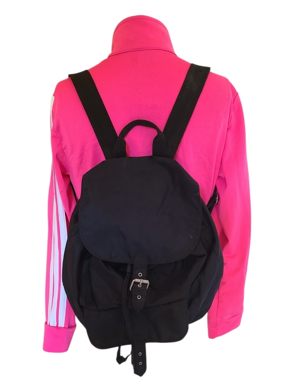 Vintage GAP Black Nylon Drawstring Backpack Rucksack Minimalist 90s Gorpcore